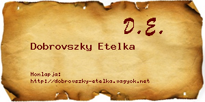 Dobrovszky Etelka névjegykártya